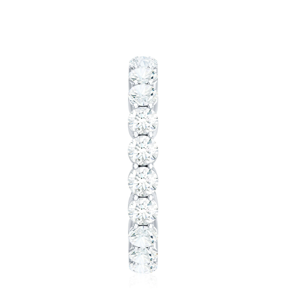Certified Round Moissanite Eternity Wedding Band Ring
