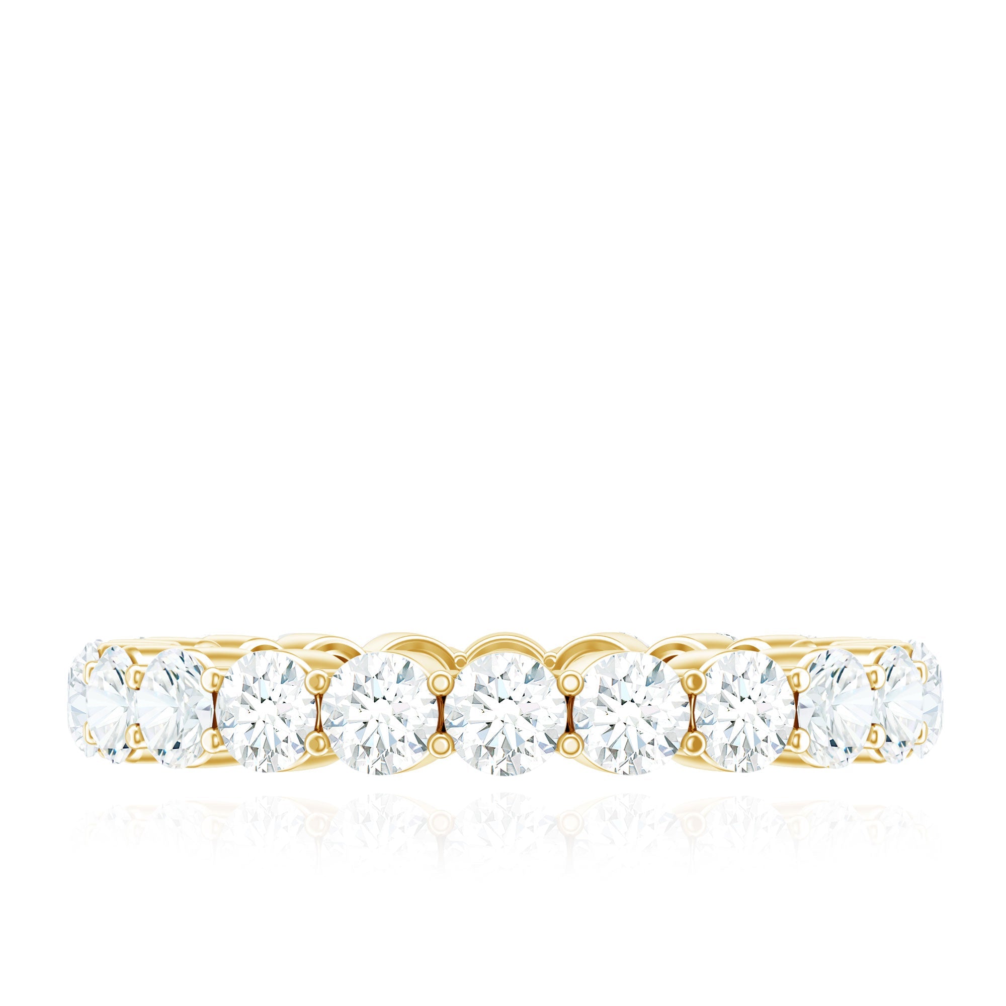 Certified Round Moissanite Eternity Wedding Band Ring