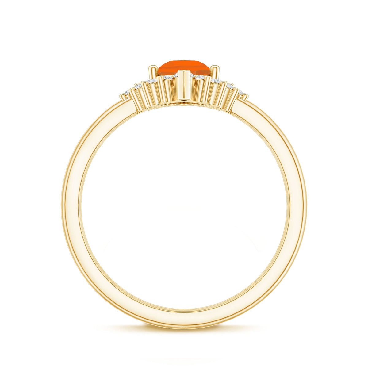 Real 0.6 Carat Fire Opal Teardrop Wedding Ring Set with Diamond Halo