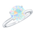 Classic 2 Carat Solitaire Ethiopian Rainbow Opal Engagement Ring