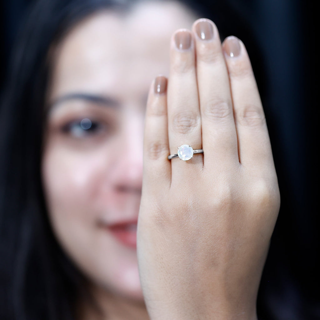Classic 2 Carat Solitaire Ethiopian Rainbow Opal Engagement Ring