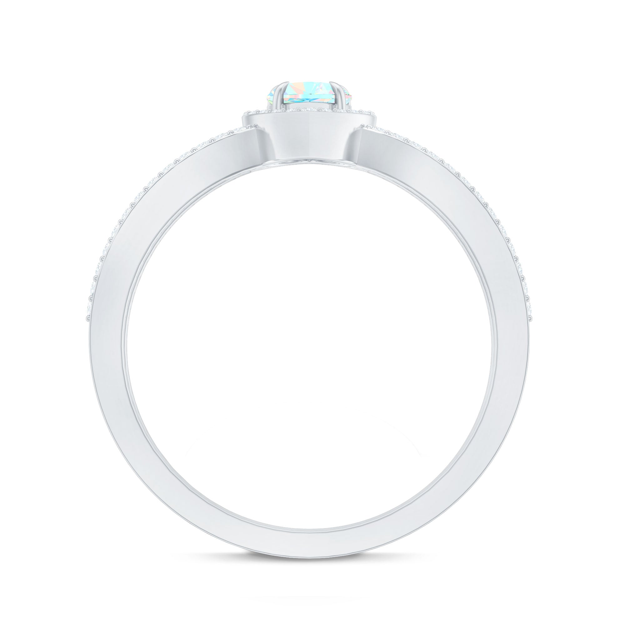 Certified Natural Ethiopian Opal Heart Shaped Engagement Ring with Diamond Halo