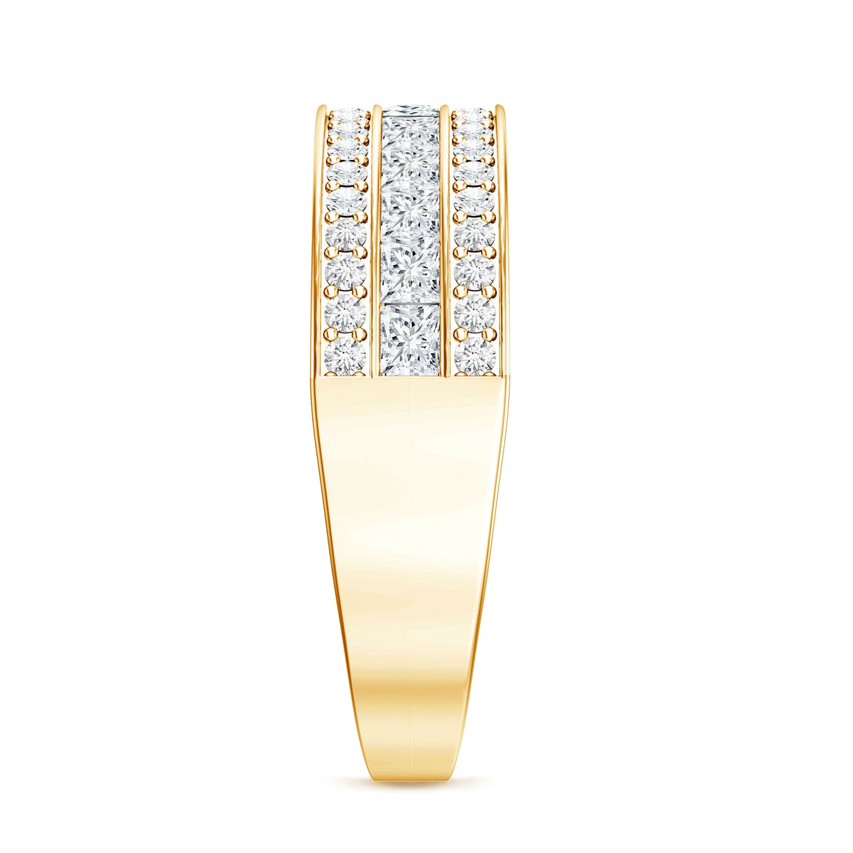 Moissanite 3 Row Eternity Band Ring for Women
