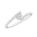 Pear Shaped Moissanite Bypass Promise Ring for Her