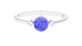 Certified Tanzanite Cute Promise Ring with Diamond