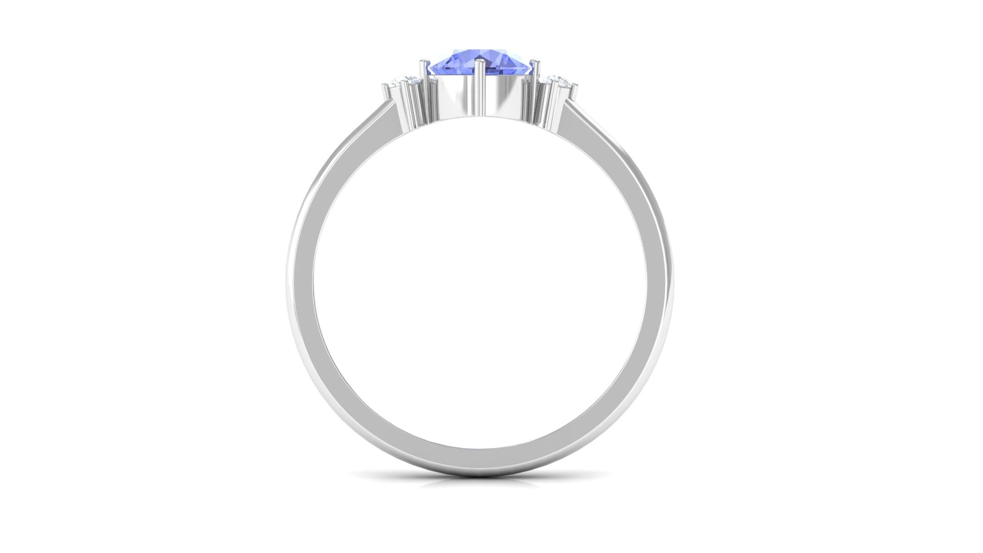 Certified Tanzanite Cute Promise Ring with Diamond