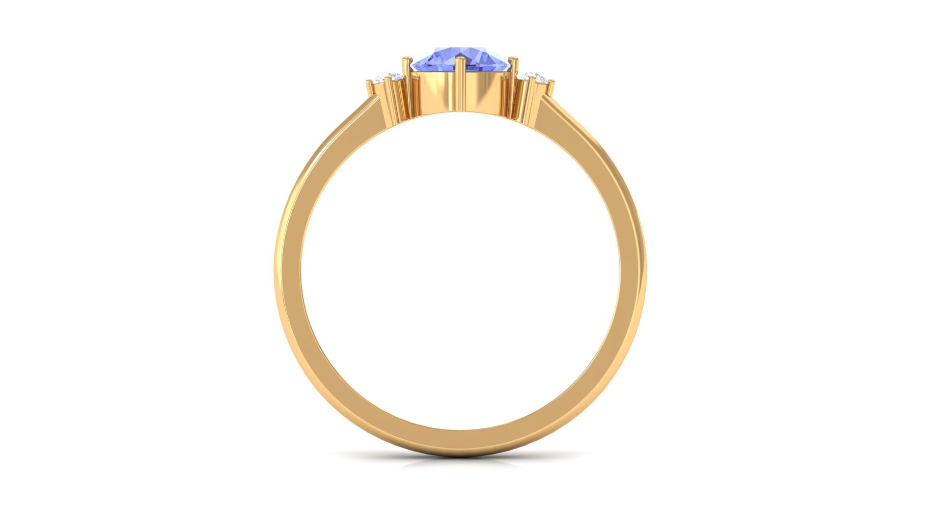 Certified Tanzanite Cute Promise Ring with Diamond