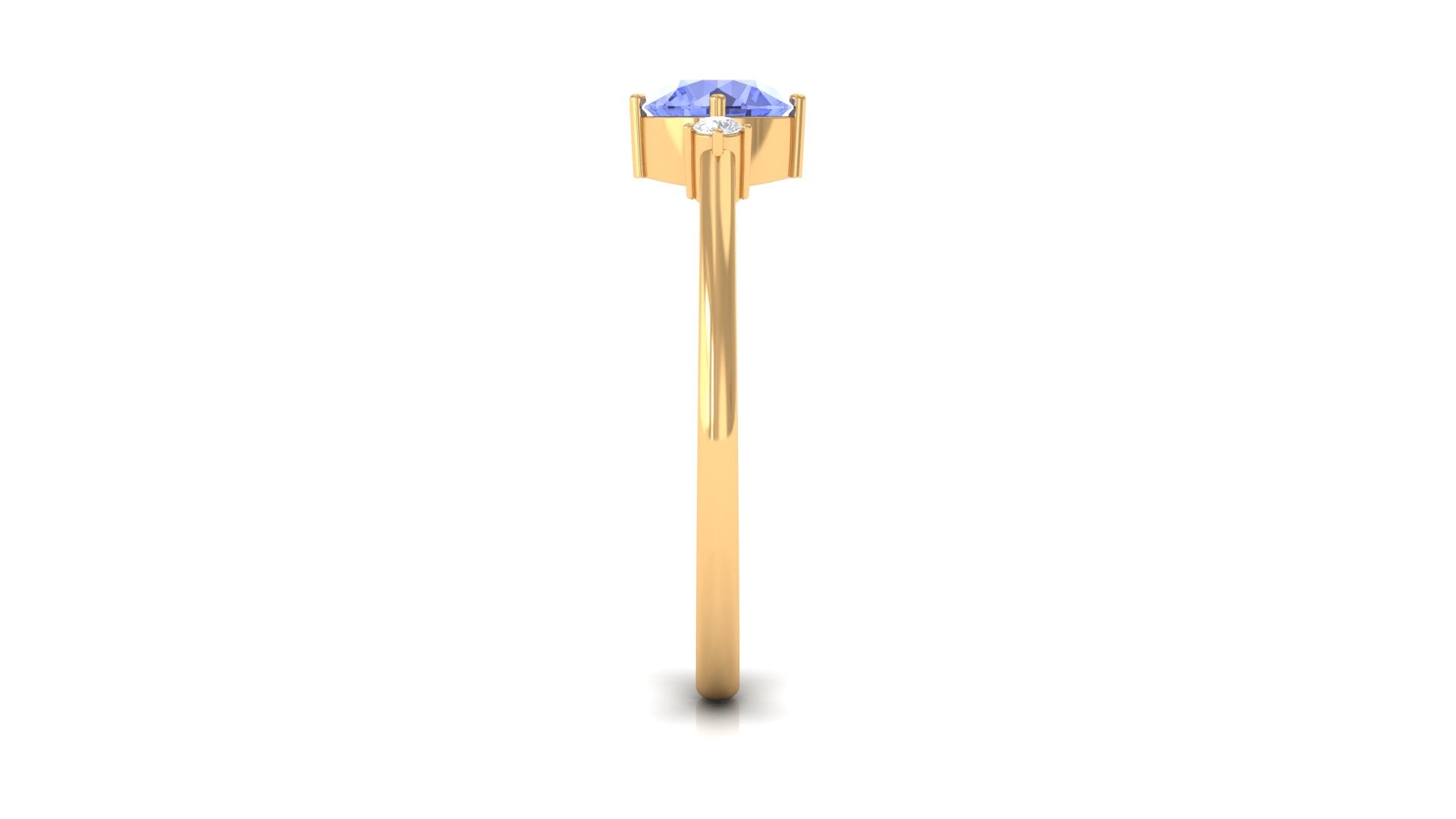 Certified Tanzanite Cute Promise Ring with Diamond