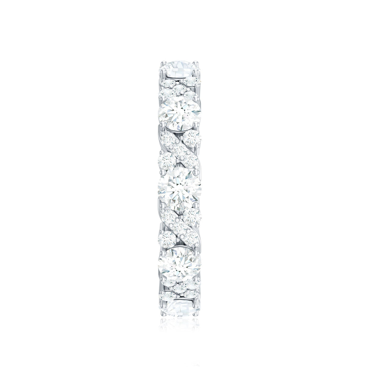 Round Cut Moissanite Eternity Wedding Band Ring