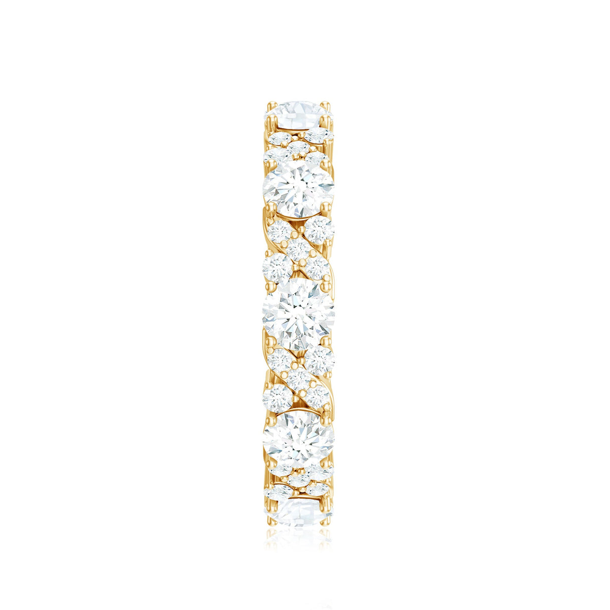 Round Cut Moissanite Eternity Wedding Band Ring