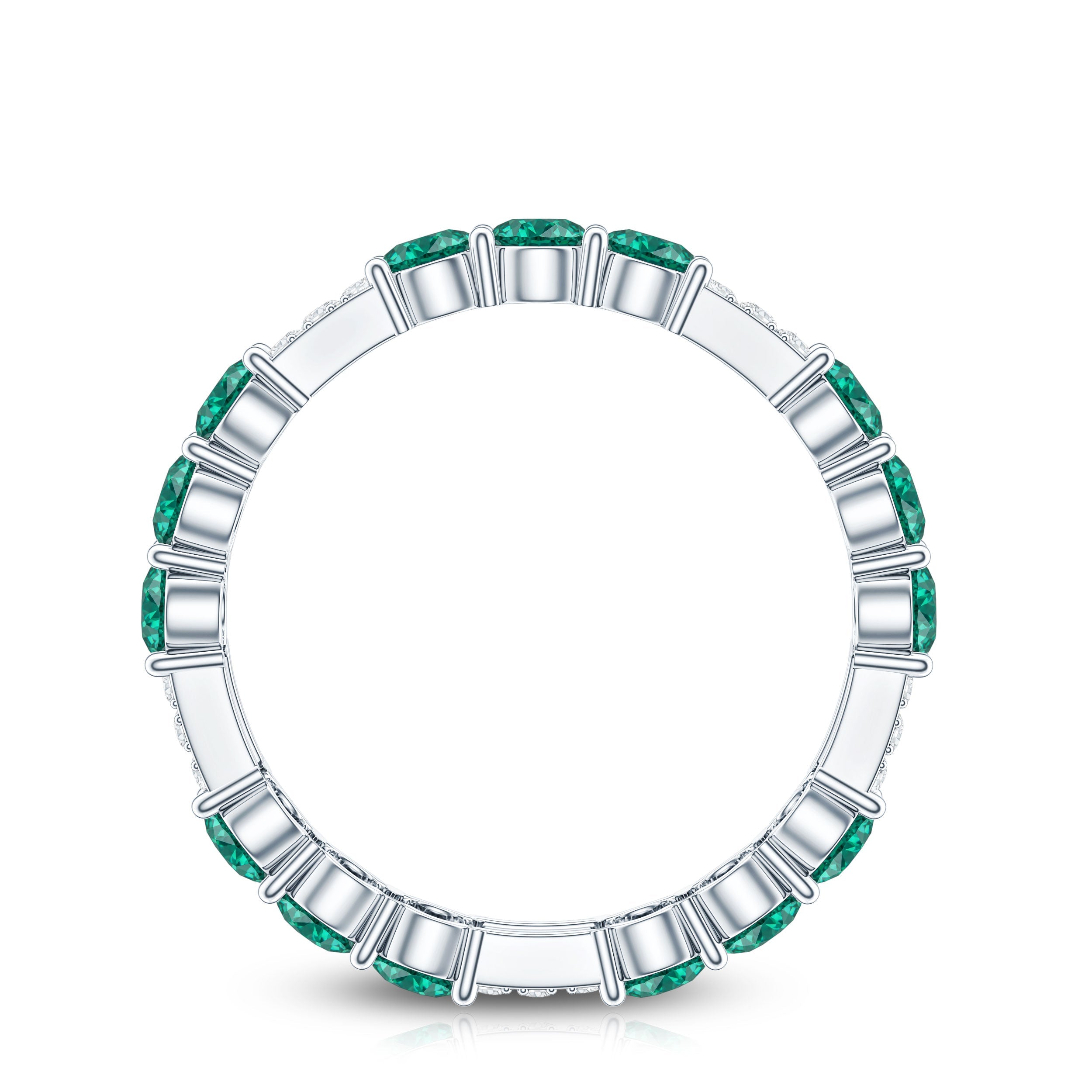 Certified Lab Grown Emerald Diamond Eternity Wedding Band