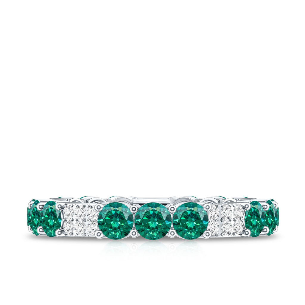 Certified Lab Grown Emerald Diamond Eternity Wedding Band