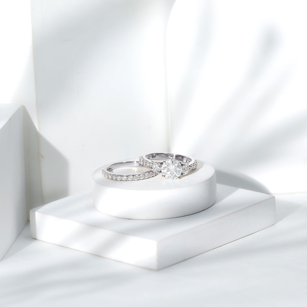 Certified Moissanite Classic Bridal Ring Set