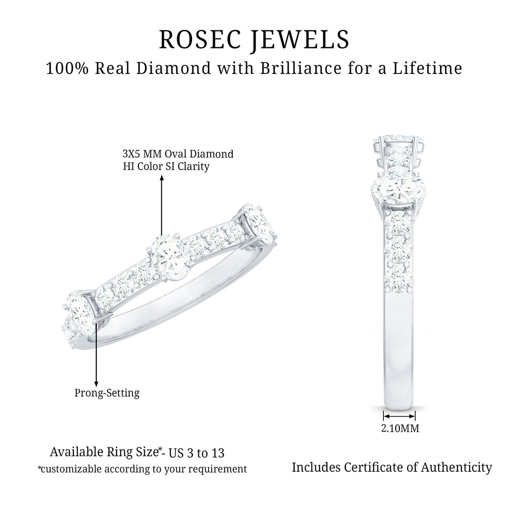 Natural Diamond Half Eternity Band Ring