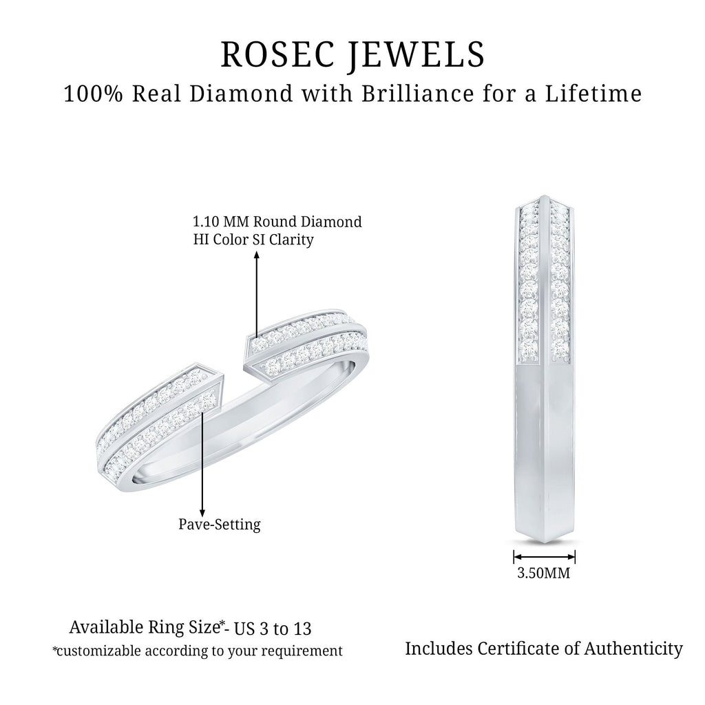 Certified Natural Diamond Anniversary Ring in Cuff Style