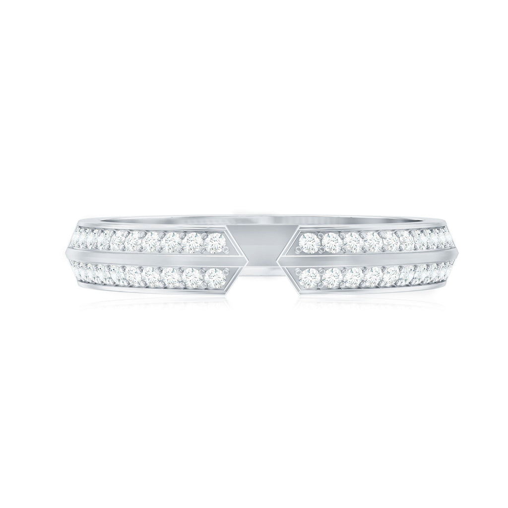 Certified Natural Diamond Anniversary Ring in Cuff Style