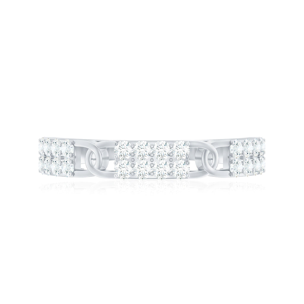 Certified Moissanite Interlocking Wedding Band