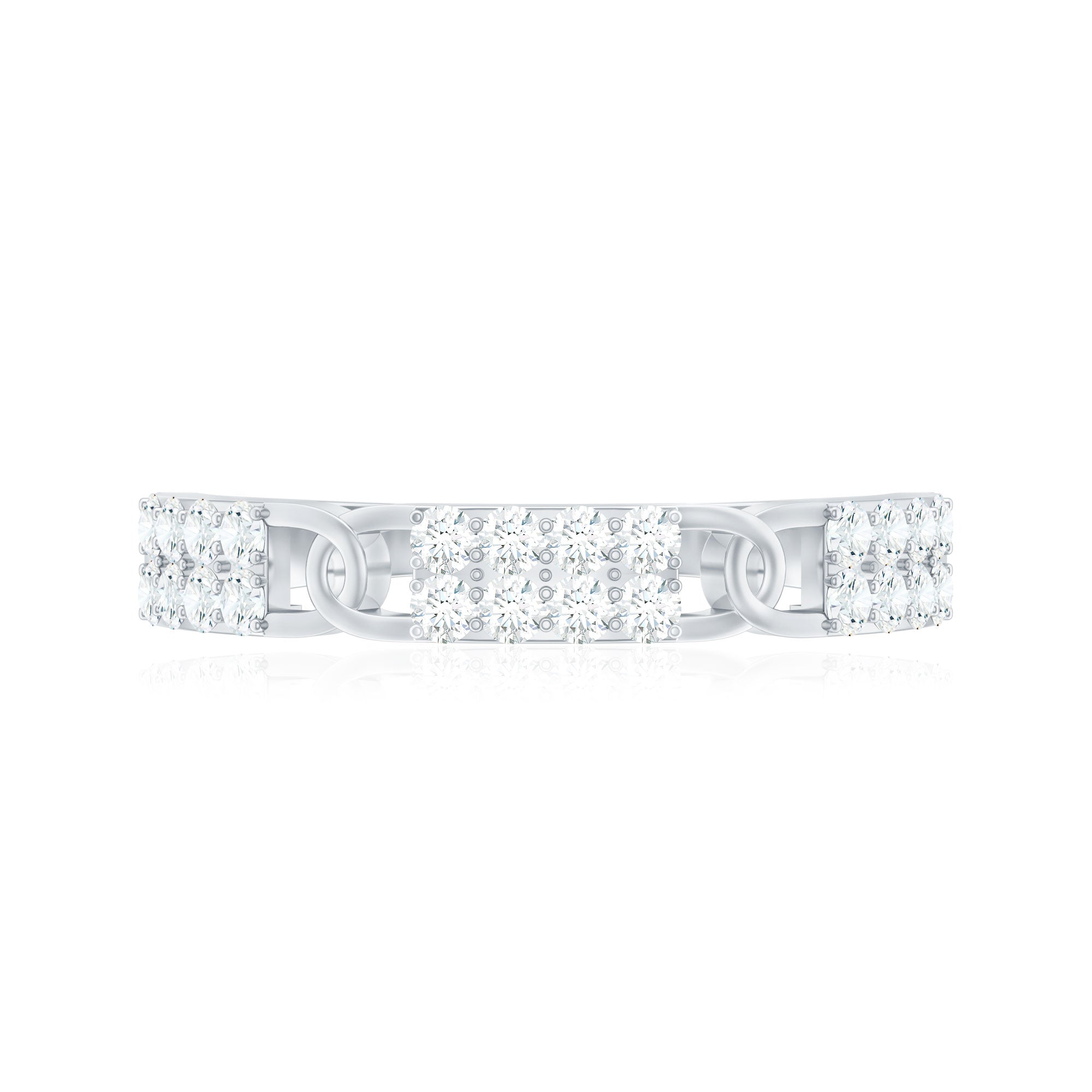 Certified Moissanite Interlocking Wedding Band