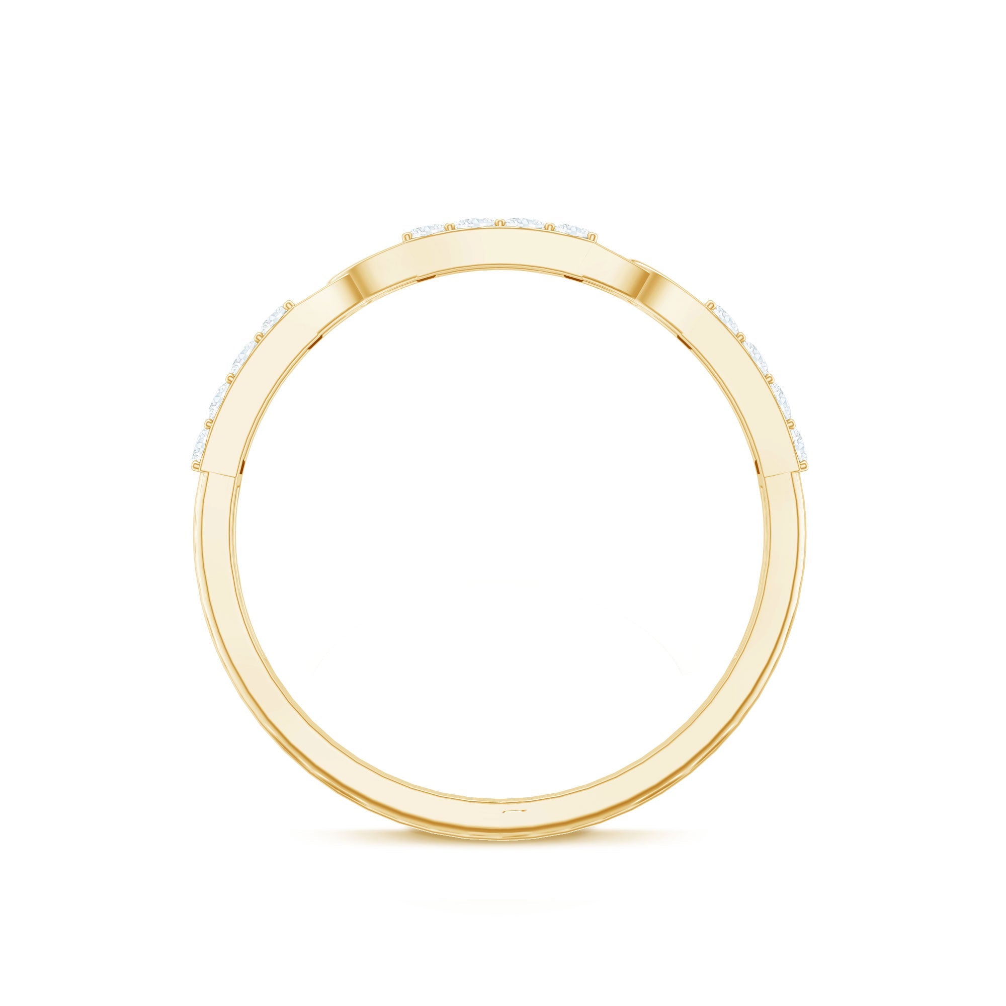 Certified Moissanite Interlocking Wedding Band