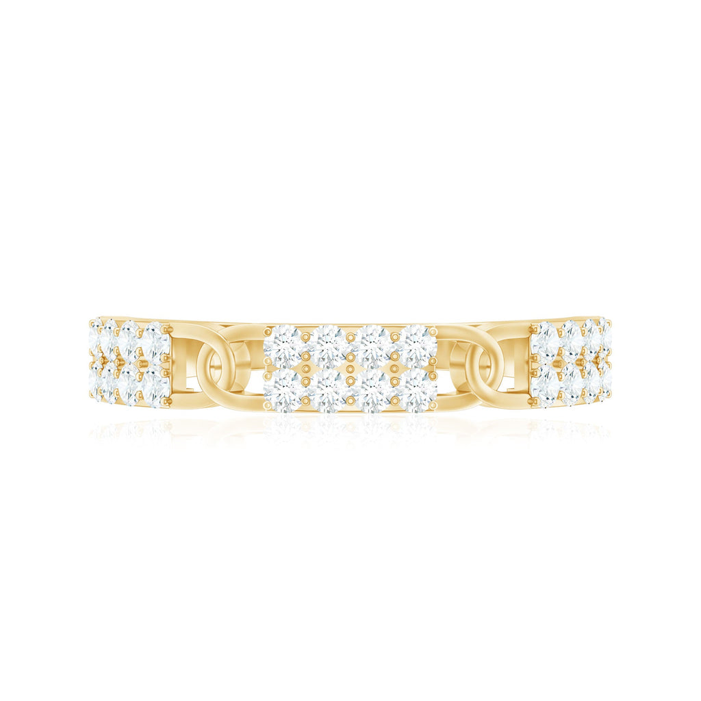 Certified Moissanite Interlocking Wedding Band