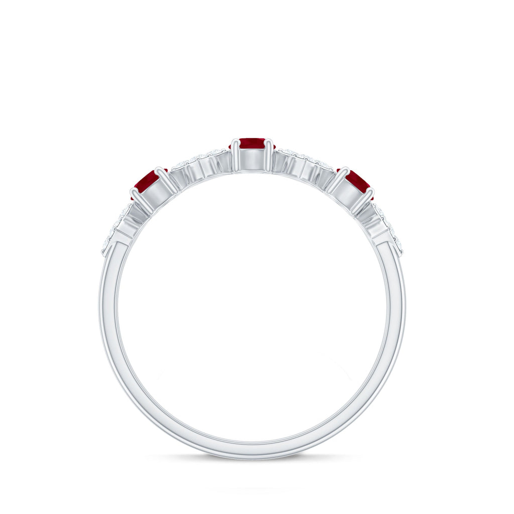 Real Ruby Diamond Half Eternity for Women
