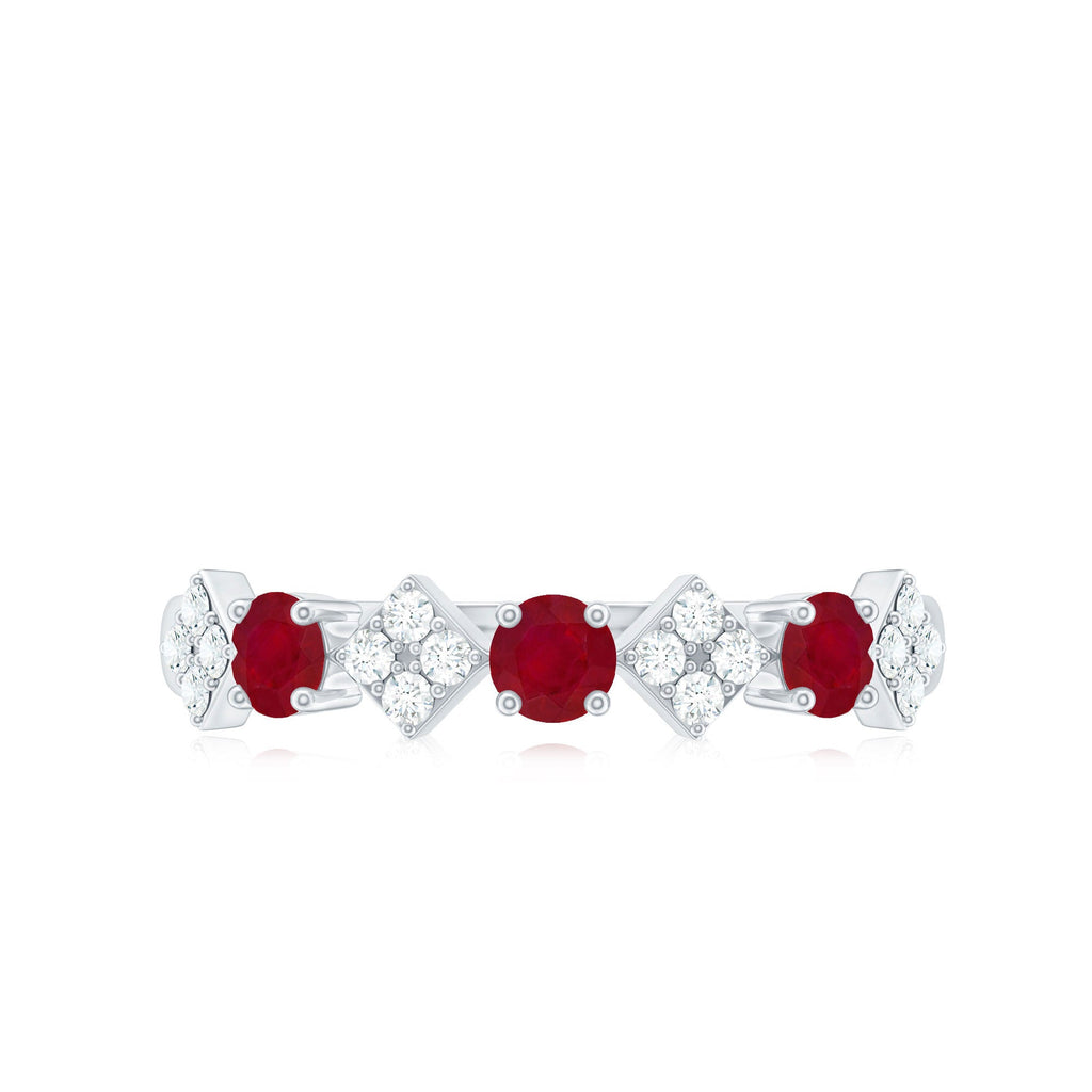 Real Ruby Diamond Half Eternity for Women