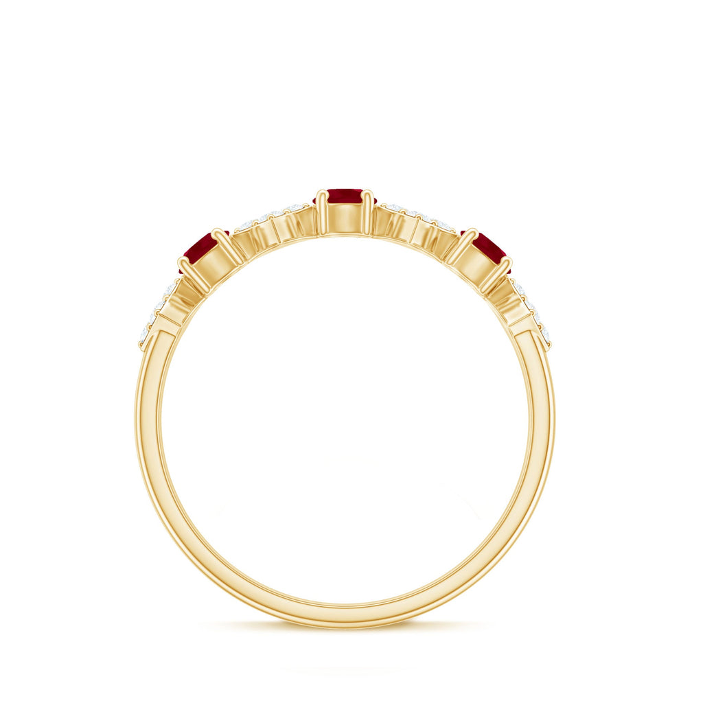 Real Ruby Diamond Half Eternity for Women