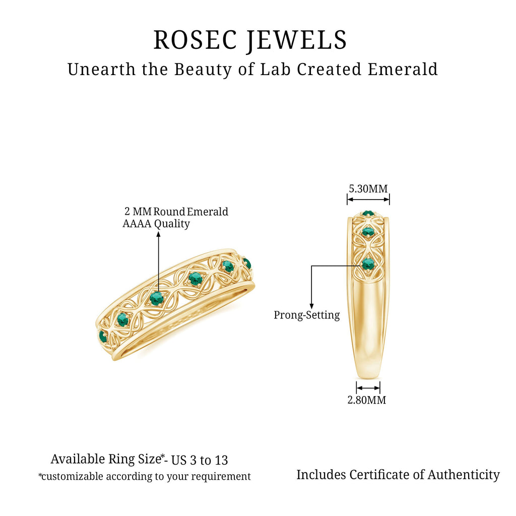 Lab Created Emerald Vintage Inspired Eternity Band