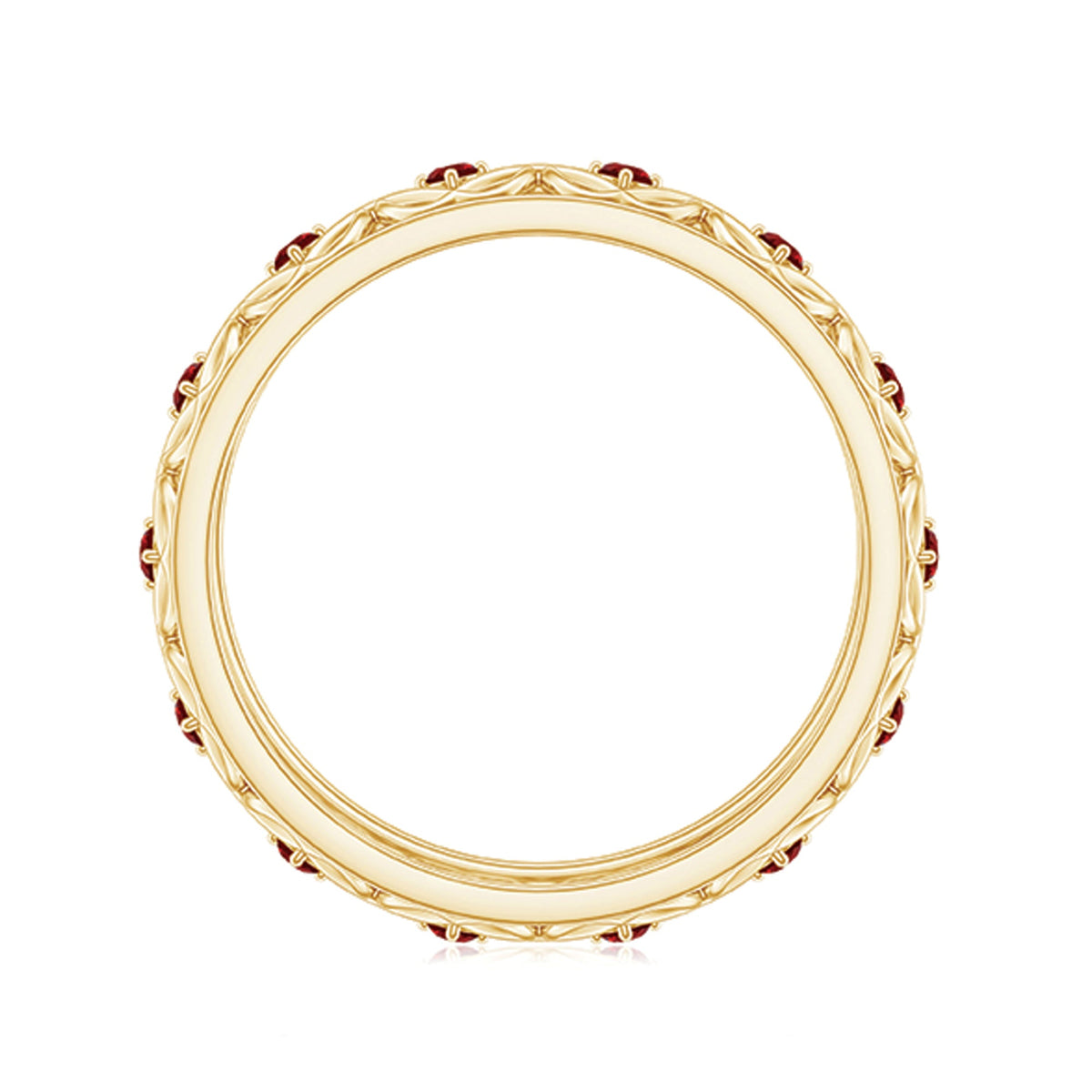 Vintage Style Lab Created Ruby Celtic Wedding Band with Certificate
