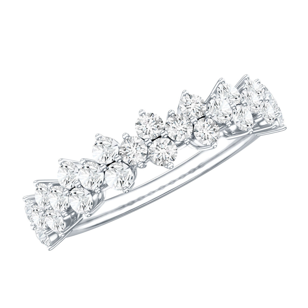 Natural Diamond Half Eternity Wedding Band with Certificate