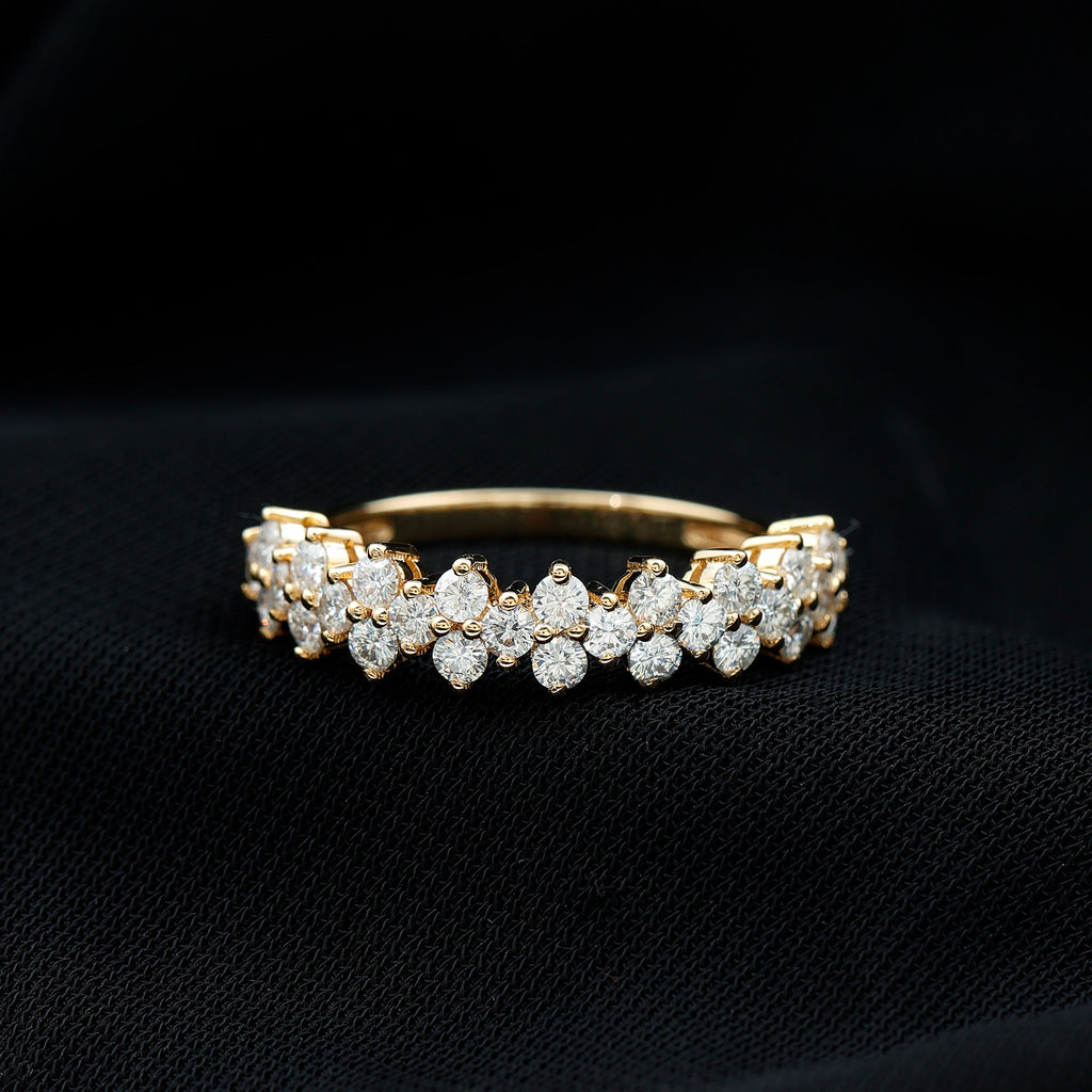 Natural Diamond Half Eternity Wedding Band with Certificate
