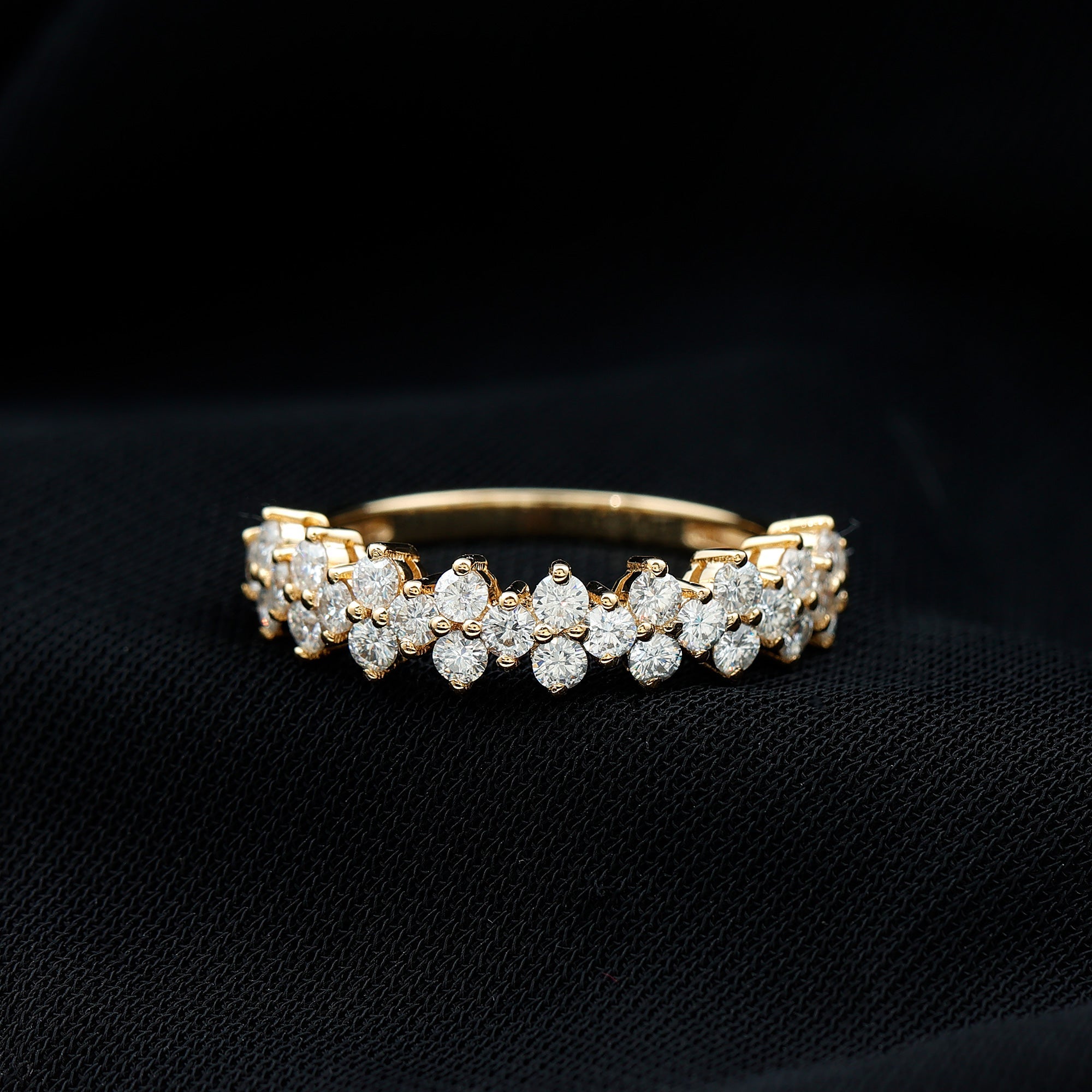 Natural Diamond Half Eternity Wedding Band with Certificate