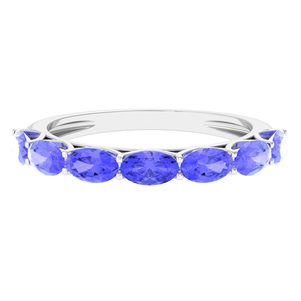 Oval Shape Tanzanite East West Eternity Band Ring