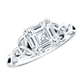 Asscher Cut 3 Carat Moissanite Celtic Knot Engagement Ring