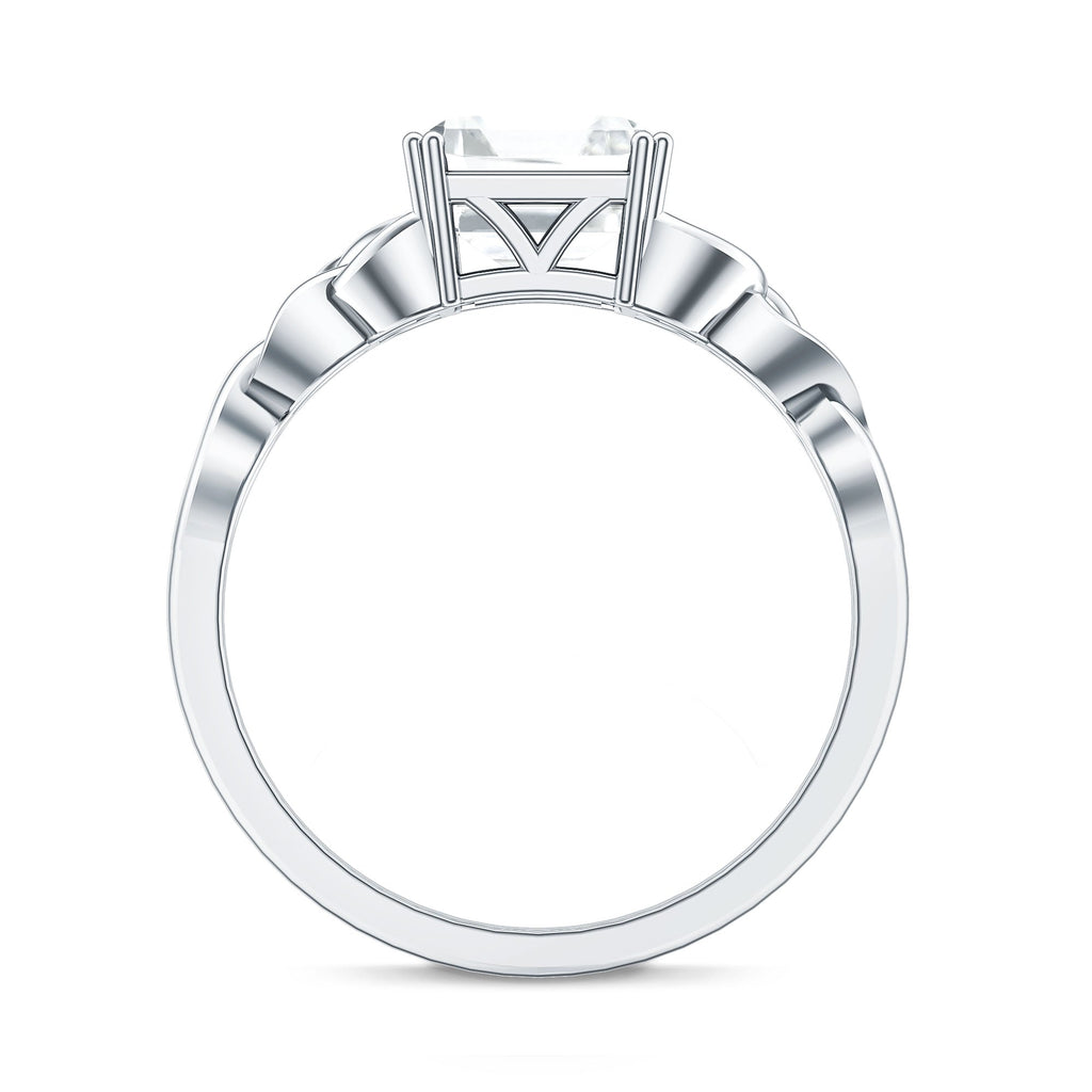 Asscher Cut 3 Carat Moissanite Celtic Knot Engagement Ring