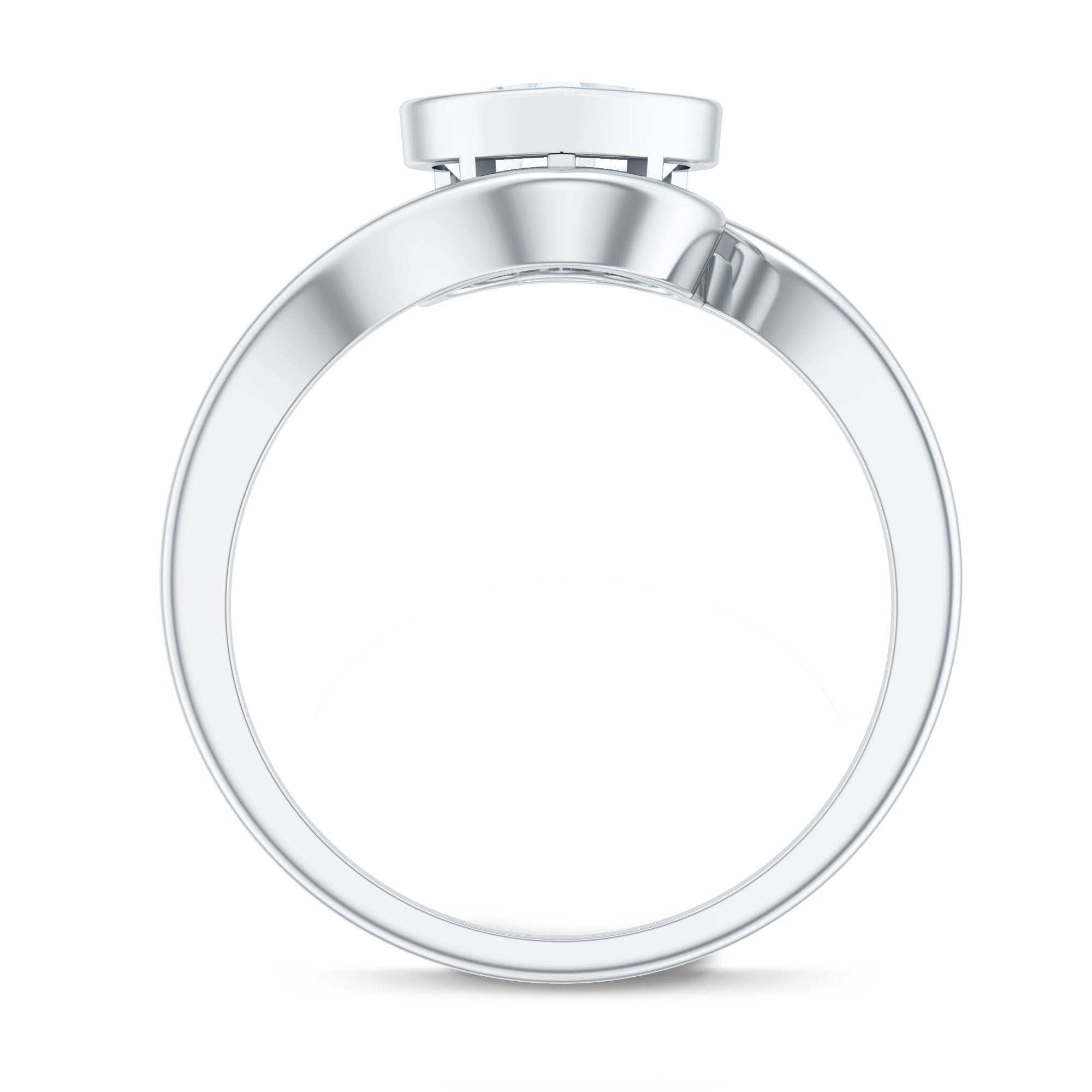 Heart Shape Moissanite Bypass Engagement Ring for Women