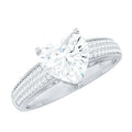 Certified Moissanite Heart Engagement Ring with Side Stones