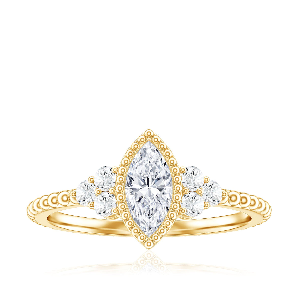 Marquise Cut Moissanite Vintage Looking Engagement Ring