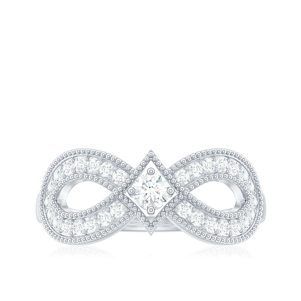 Vintage Inspired Moissanite Infinity Engagement Ring