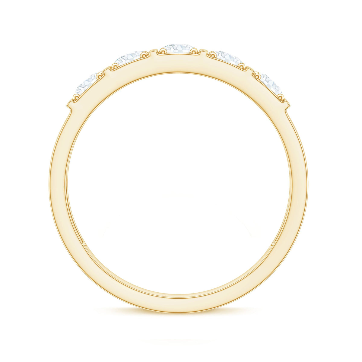 Round Cut Certified Moissanite Five Stone Anniversary Band for Men