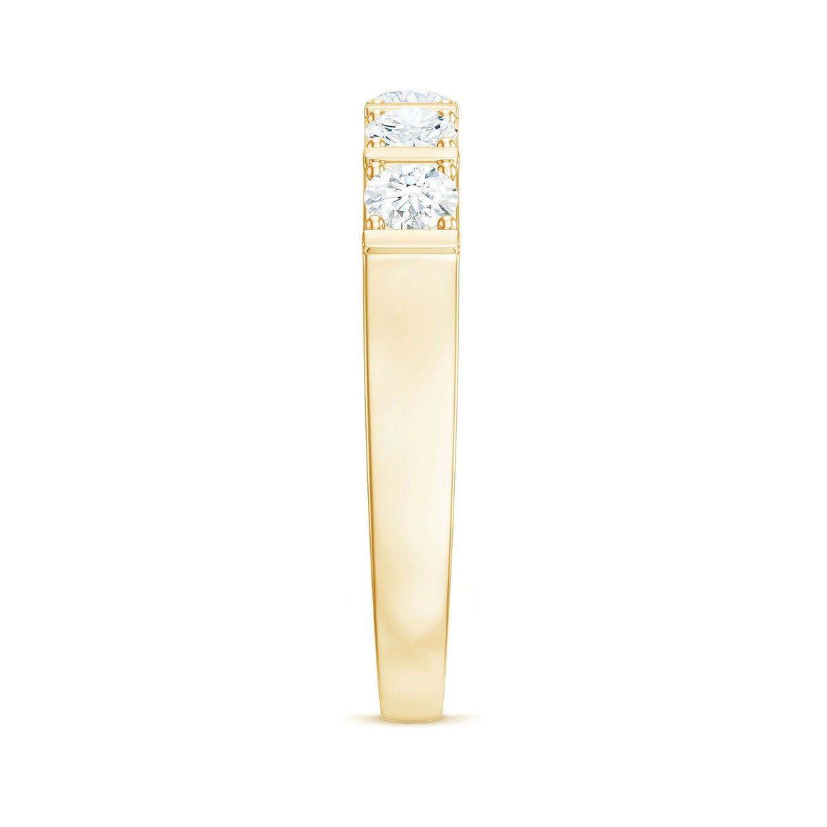 Round Cut Certified Moissanite Five Stone Anniversary Band for Men