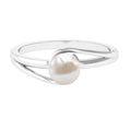 Cultured 7.4 Carat Freshwater Pearl Solitaire Engagement Ring with Bypass Shank
