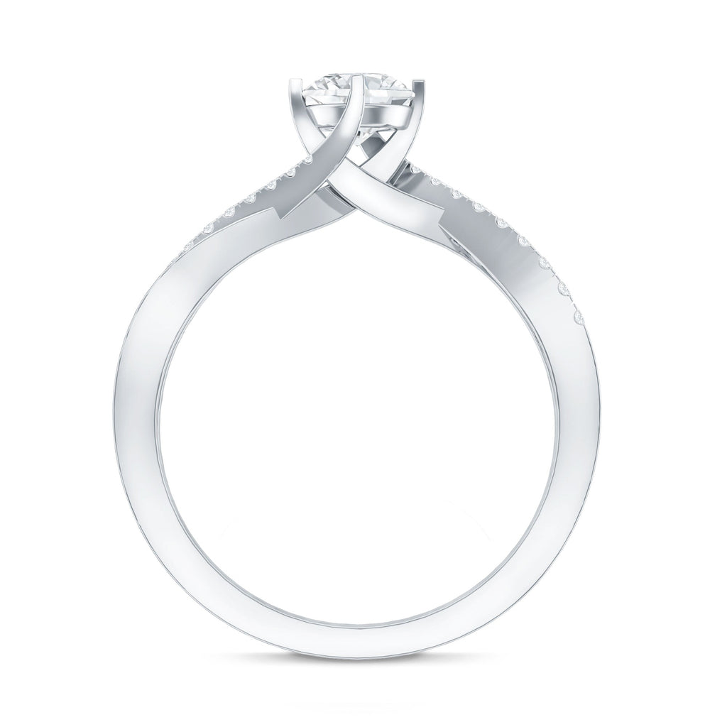 Round Cut Moissanite Infinity Engagement Ring for Her