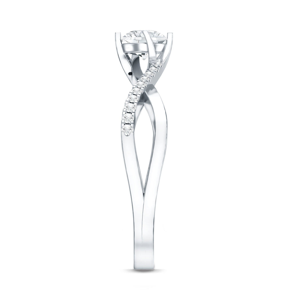 Round Cut Moissanite Infinity Engagement Ring for Her