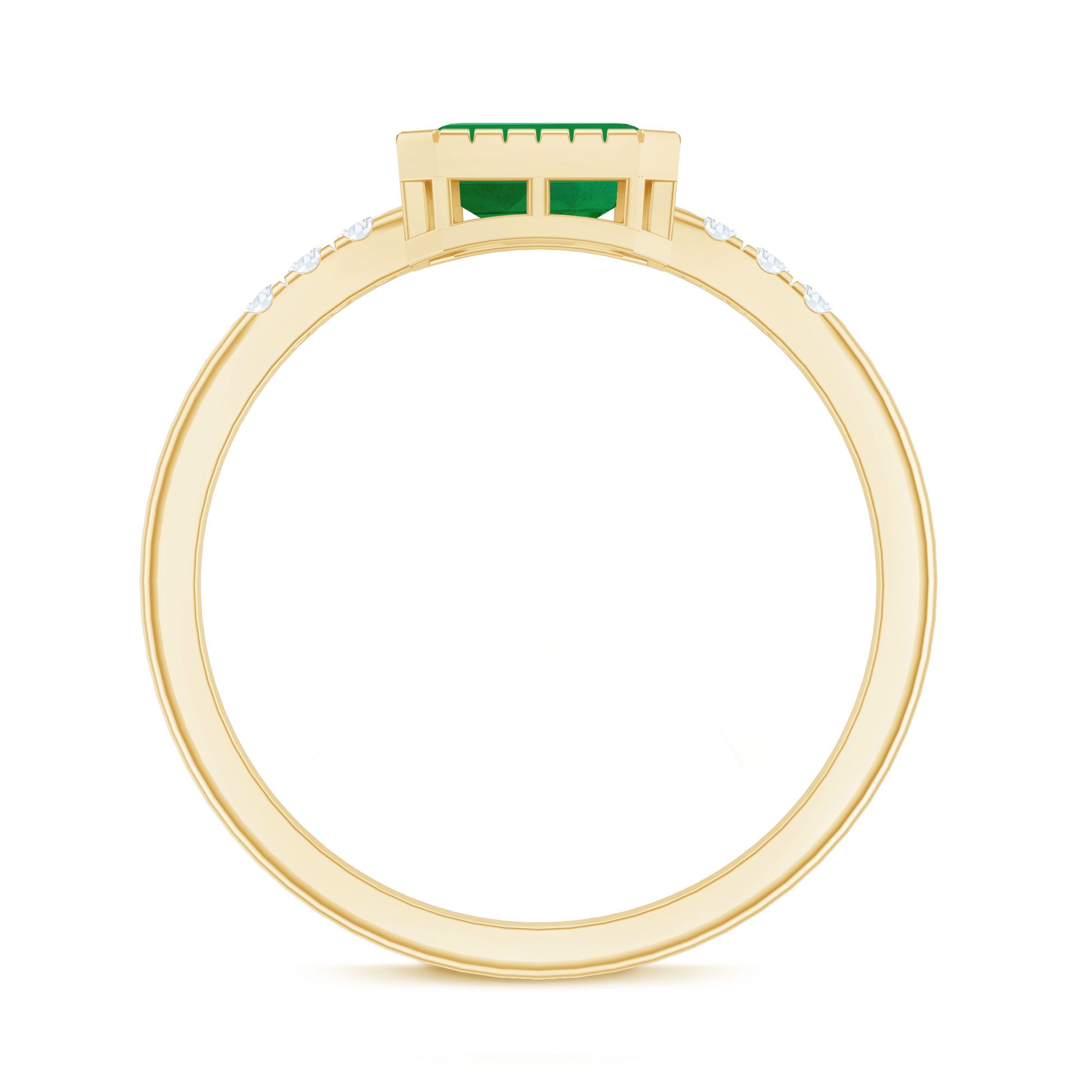 Natural Emerald Diamond Emerald Cut Engagement Ring in East West Style