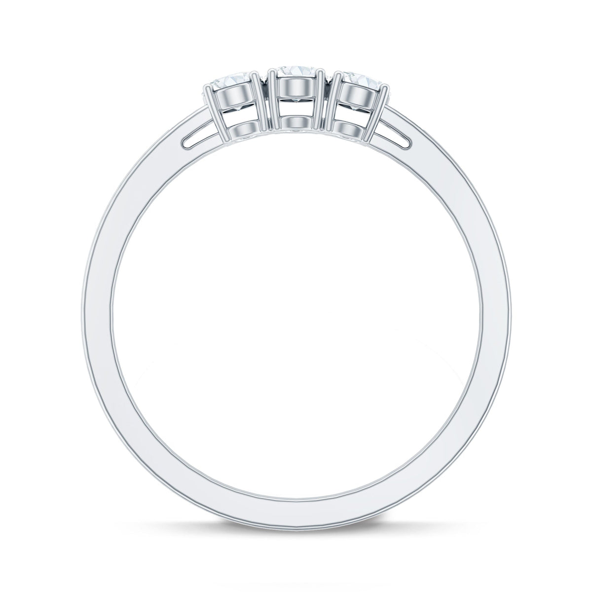Oval Shaped Moissanite Three Stone Ring for Women