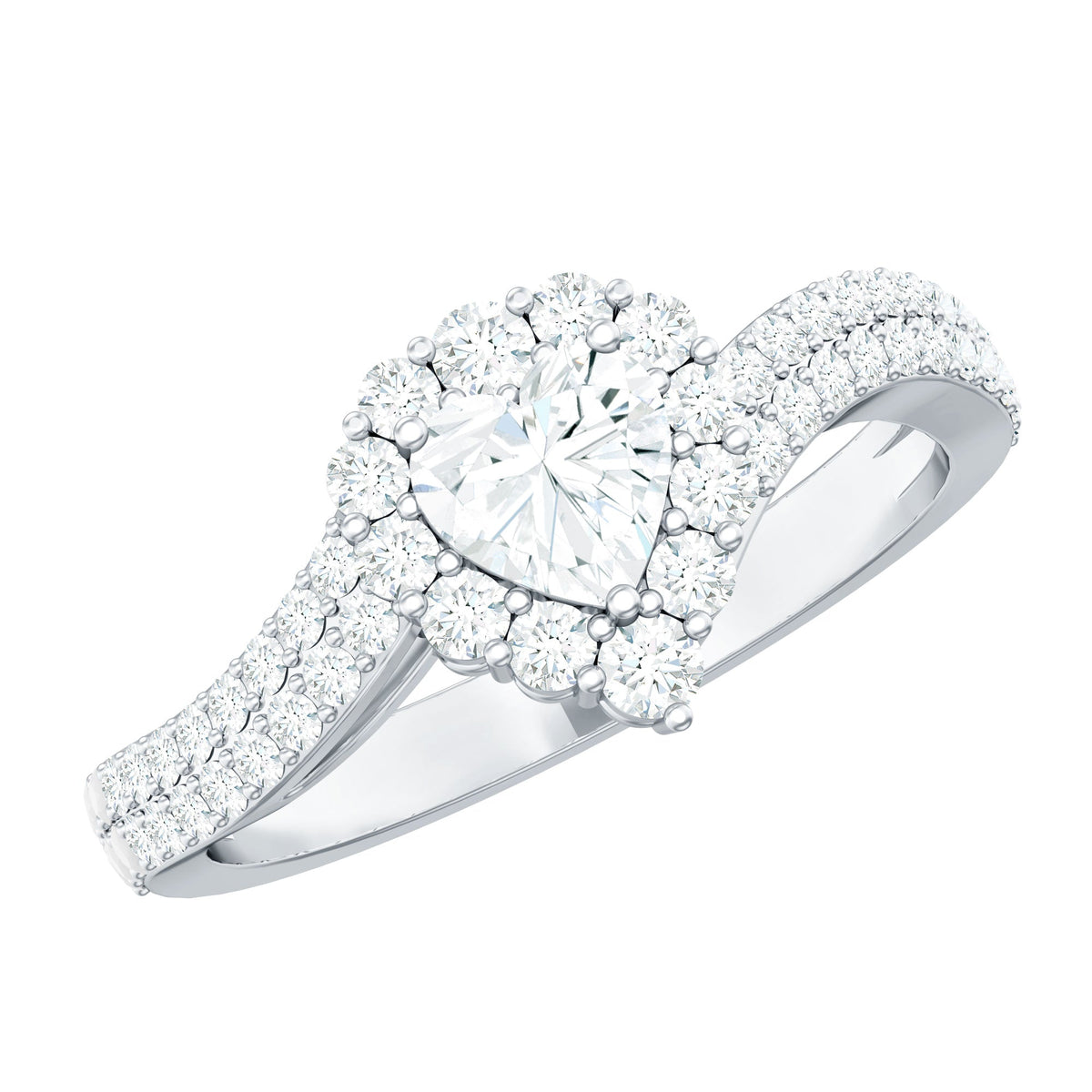 Moissanite Heart Shape Engagement Ring For Women