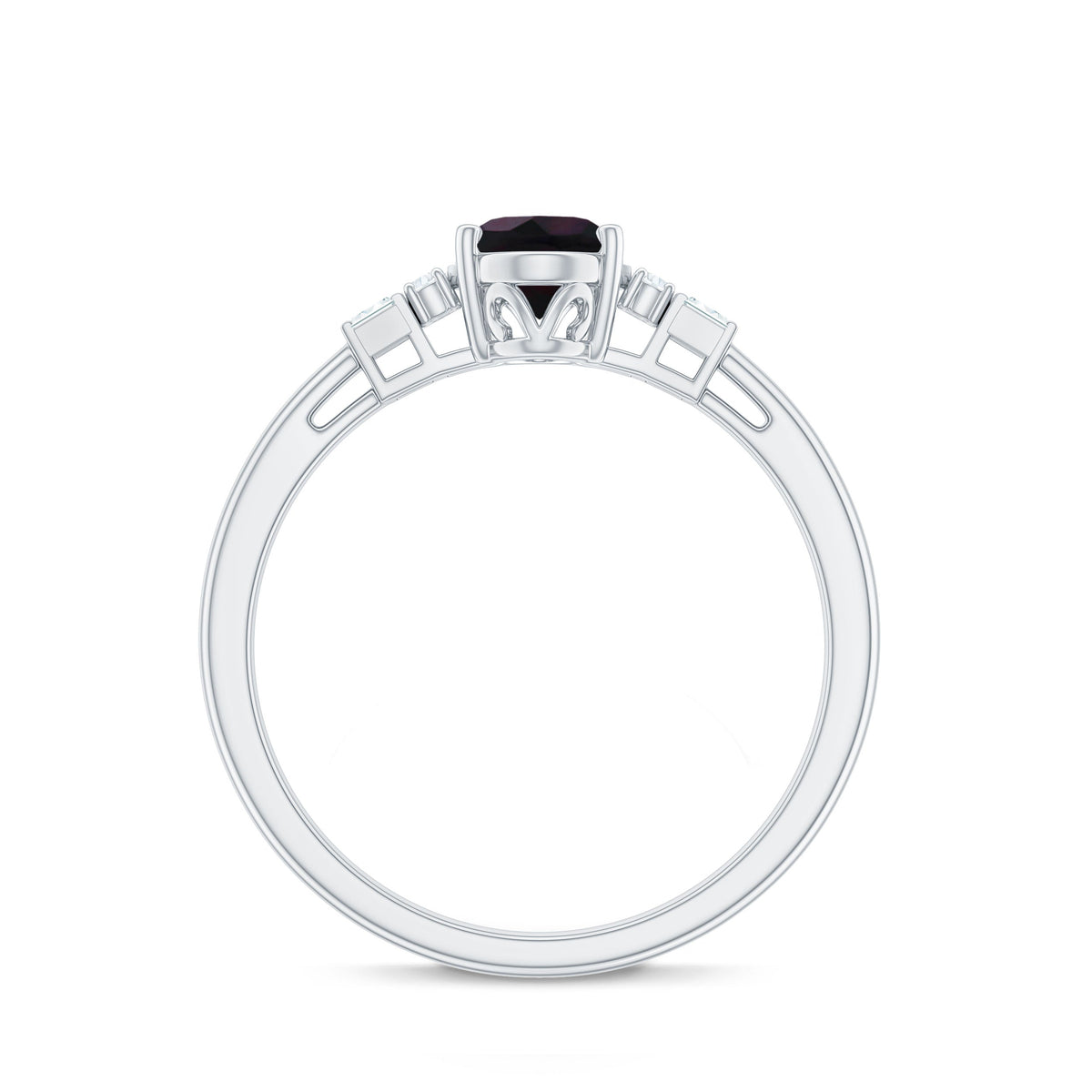 0.9 Carat Oval Cut Black Opal Engagement Ring with Diamond