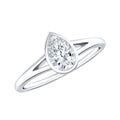 Pear Cut Lab Grown Diamond Solitaire Ring in Split Shank