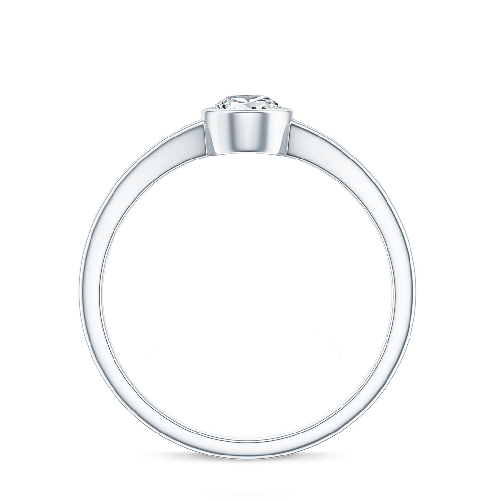 Pear Cut Lab Grown Diamond Solitaire Ring in Split Shank